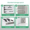 BarberPub Locking Barber Station with 2 Drawers Cabinet Beauty Salon Storage Equipment with Holders for Hair Stylist Spa 2005 (White) view 4