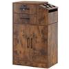 BarberPub Locking Barber Station with 2 Drawers Cabinet Beauty Salon Storage Equipment with Holders for Hair Stylist Spa 2005 (Rust Brown) view 1