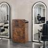 BarberPub Locking Barber Station with 2 Drawers Cabinet Beauty Salon Storage Equipment with Holders for Hair Stylist Spa 2005 (Rust Brown) view 2