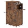 BarberPub Locking Barber Station with 2 Drawers Cabinet Beauty Salon Storage Equipment with Holders for Hair Stylist Spa 2005 (Rust Brown) view 3