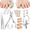 Ingrown Toenail Removal Kit, Ingrown Toenail Tool for Ingrown & Thick Nail Treatment Relieves Toenail Pain, with Correction Clippers, Corrector Strips, Corrector Patch, File, Lifter Pedicure (8pcs) view 1