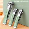 NEMIBAD 4 Pcs Manicure Set Stainless Steel Nail Clippers for Women (Green) view 2