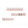 Magrace Long Square Press on Nails Fake Nails French Tips False Nails with Designs Rhinestone 24 pcs Stick on Nails for Women view 3