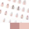 Magrace Long Square Press on Nails Fake Nails French Tips False Nails with Designs Rhinestone 24 pcs Stick on Nails for Women view 4