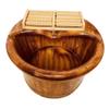 QPZK Wood Foot Bath Barrel, Solid Wood Foot Spa Tub with Foot Acupressure Beads, Household Thicken Foot Soak Tub, Pedicure Foot Soak to Relieve Feet Stress G view 1