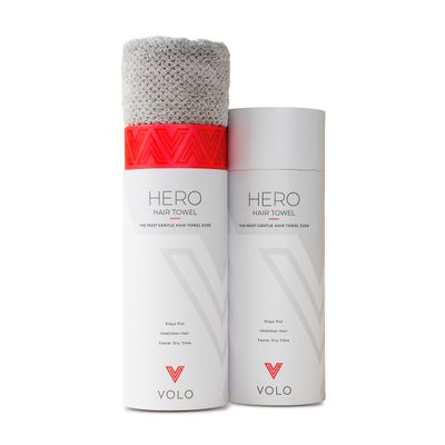 VOLO Hero Luna Gray Hair Towel - Ultra Soft, Quick Drying, Anti Frizz, Large Size, USA Made