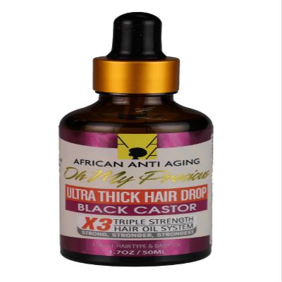 African Anti Aging Oh My Precious Ultra Thick Hair Drop Black Castor 1.7 oz (Pack of 2)