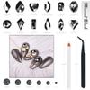 2630Pcs Mine Black Nail Rhinestones 120 Multi Shapes Metallic Black Big Gems Nail Charms +2510 Flatback Rhinestones Round Beads K9 Glass Stones Nail Art Diamonds jewels for Nails Eyes Makeup Crafts view 3