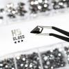 2630Pcs Mine Black Nail Rhinestones 120 Multi Shapes Metallic Black Big Gems Nail Charms +2510 Flatback Rhinestones Round Beads K9 Glass Stones Nail Art Diamonds jewels for Nails Eyes Makeup Crafts view 4