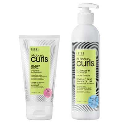 ALL ABOUT CURLS Bouncy Styling Cream & Luxe Leave-In Detangler | Touchable Soft Definition | Define, Moisturize, De-Frizz | All Curly Hair Types