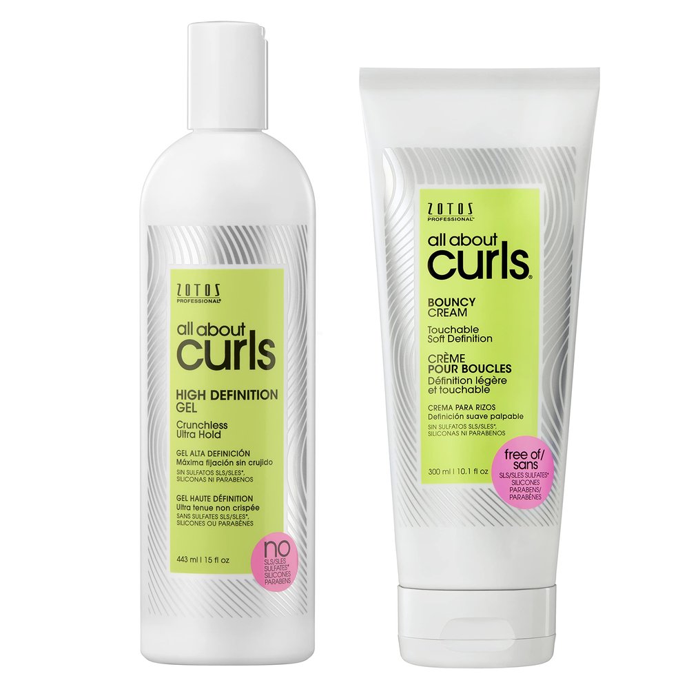 ALL ABOUT CURLS High Definition Gel & Bouncy Cream | Curl Styling Products | Define, Moisturize, De-Frizz | All Curly Hair Types