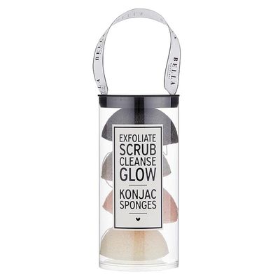 Bella Sleep + Spa Facial Self Care Exfoliating Konjac Sponge Set, 4-Pieces, Ivory