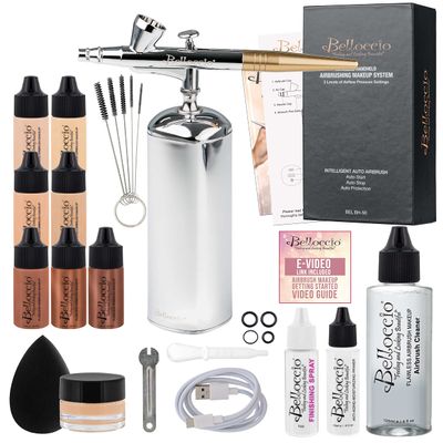Belloccio Cordless Handheld Airbrush Cosmetic Makeup System, Fair Shades