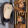13x6 Lace Front Wigs Human Hair Bob Wig Human Hair Frontal Lace Wig Glueless Wigs Human Hair Pre Plucked Transparent Short Wigs for Women 150% Density (Natural color 13X6 straight bob, 16 Inch) view 2