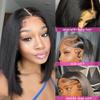 13x6 Lace Front Wigs Human Hair Bob Wig Human Hair Frontal Lace Wig Glueless Wigs Human Hair Pre Plucked Transparent Short Wigs for Women 150% Density (Natural color 13X6 straight bob, 16 Inch) view 3