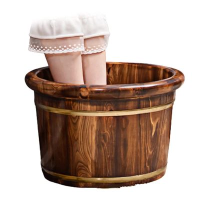 QPZK Wood Foot Bath Barrel, Solid Wood Foot Spa Tub, Household Thicken Foot Soak Tub, Pedicure Foot Soak to Relieve Feet Stress, Foot Basin Comfort Feet for Home Office U B