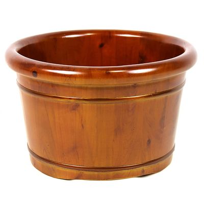 QPZK Wood Foot Bath Barrel, Solid Wood Oak Foot Spa Tub, Household Thicken Foot Soak Tub, Pedicure Foot Soak to Relieve Feet Stress, Foot Basin Comfort Feet for Home Offi B