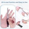 Metal Nail Files Made of Stainless Steel with Sharp Pointed Tip Non Slip Handle, Double Sided Sapphire Grit for Natural Nails Fingernails Toenail limas de uas metlicas Color Black (6 Pcs) view 2