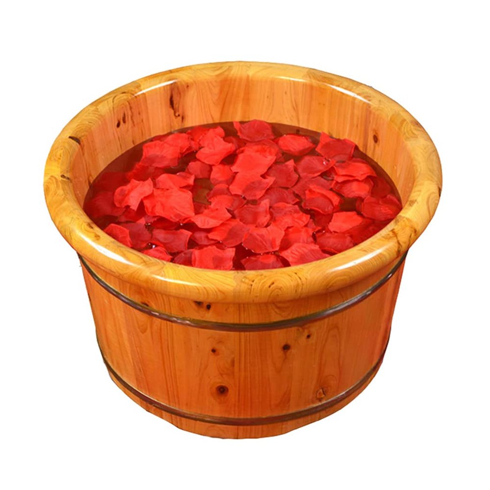 QPZK Wood Foot Bath Barrel, Solid Wood Foot Spa Tub, Household Thicken Foot Soak Tub, Pedicure Foot Soak to Relieve Feet Stress, Foot Basin Comfort Feet for Home Office U B