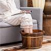 QPZK Wood Foot Bath Barrel, Solid Wood Foot Spa Tub, Household Thicken Foot Soak Tub, Pedicure Foot Soak to Relieve Feet Stress, Foot Basin Comfort Feet for Home Office U A view 2