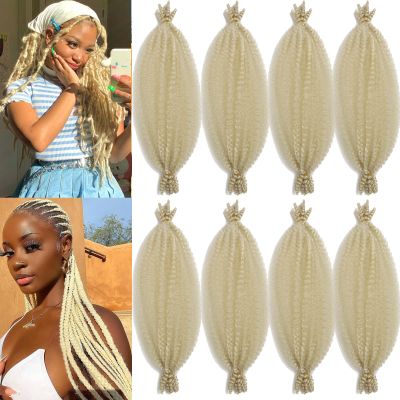 12 Inch Springy Afro Twist Hair 8 Packs Marley Twist Braiding Hair Pre-fluffed Spring Twist Hair Kinky Hair Afro Twist Hair Marley Hair for Faux Locs (12 Inch (Pack of 8), 613# Marley Twist)