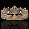 YOVECATHOU King Men Tiara Crown Imperial Medieval Headband Crystal Pageant Costumes For Wedding Cosplay Homecoming Prom Party (Dark Gold With White Stone) view 4