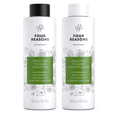 No nothing Sensitive Volume Shampoo and Conditioner - Hypoallergenic, Unscented Volumizing Shampoo and Conditioner - Shampoo for Sensitive Scalp and Skin - Paraben Free, Vegan  10.15 oz
