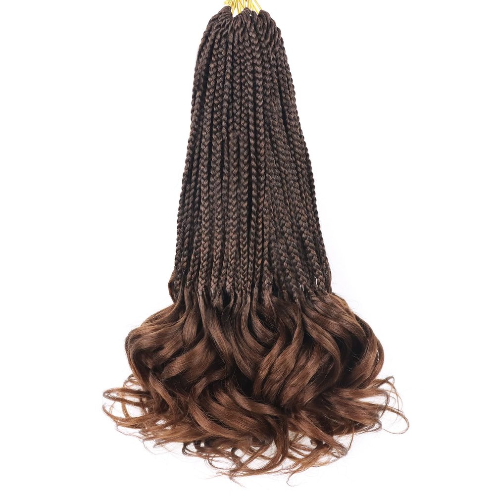 14 Inch 7 Packs French Curl Crochet Braids for Black Women Short Pre Looped French Curly Braiding Hair for Goddess Box Braids Crochet Hair with Curly Ends (T30)