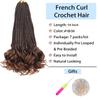 14 Inch 7 Packs French Curl Crochet Braids for Black Women Short Pre Looped French Curly Braiding Hair for Goddess Box Braids Crochet Hair with Curly Ends (T30) view 2