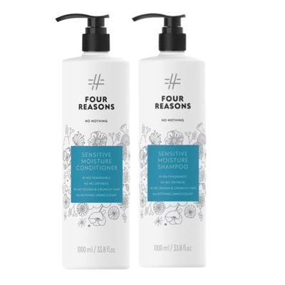 No nothing Sensitive Moisturizing Shampoo and Conditioner -Jumbo Size- Suitable for Sensitive Skin & Scalp - 100% Vegan, Hypoallergenic, Fragrance Free, Unscented