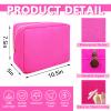 UIXIZQ Large Makeup Bag Pouch,Nylon Women Travel Toiletry Storage Bag Preppy Cosmetic Bag for Girls,Big Makeup Organizer Bag Cute Zipper Pouch Skincare Bag for Sport Work Gift(Large-Bubblegum) view 2