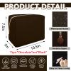 UIXIZQ Large Makeup Bag Pouch,Nylon Women Travel Toiletry Storage Bag Preppy Cosmetic Bag for Girls,Big Makeup Organizer Bag Cute Zipper Pouch Skincare Bag for Sport Work Gift(Large-Chocolate) view 2