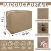 UIXIZQ Large Makeup Bag Pouch,Nylon Women Travel Toiletry Storage Bag Preppy Cosmetic Bag for Girls,Big Makeup Organizer Bag Cute Zipper Pouch Skincare Bag for Sport Work Gift(Large-Khaki) view 2