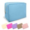 UIXIZQ Large Makeup Bag Pouch,Nylon Women Travel Toiletry Storage Bag Preppy Cosmetic Bag for Girls,Big Makeup Organizer Bag Cute Zipper Pouch Skincare Bag for Sport Work Gift(Large-Periwinkle) view 1