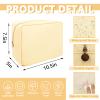 UIXIZQ Large Makeup Bag Pouch,Nylon Women Travel Toiletry Storage Bag Preppy Cosmetic Bag for Girls,Big Makeup Organizer Bag Cute Zipper Pouch Skincare Bag for Sport Work Gift(Large-Sand) view 2