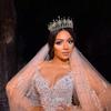 5A Cubic Zirconia Queen Tiaras Pageant Crown for Wedding Silver Crystal Headband Princess Hairpiece for Girls Bridal Hair Accessories Prom Quince Costume Cosplay Gifts (Gold) view 2