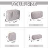 Large Makeup Bag Pouch, Nylon Women Travel Toiletry Storage Bag Checkered Cosmetic Bag for Girls, Big Preppy Makeup Organizer Bag Cute Zipper Pouch Skincare Bag for Sport School Work (Large-Checkered) view 4