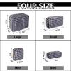 UIXIZQ Large Makeup Pouch, Nylon Women Travel Toiletry Storage Houndstooth Cosmetic Bag for Girls, Big Preppy Makeup Organizer Cute Zipper Pouch Skincare Bag for Sport School (Large-Houndstooth) view 3