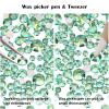 10400PCS Green AB Resin Flat Back Rhinestones, Round Non-Hotfix Jelly Nail Gems Rhinestone with Tweezer and Picker Pencil for Crafts Tumblers Nail Art & DIY Decoration view 4