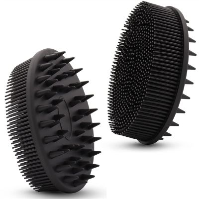 KENID Upgrade Silicone Body Scrubber and Hair Shampoo Brush, Premium Silicone Loofah, Exfoliating Body Brush, Shower Scrubber for Body 1Pcs (Color : Type 1 - Purple)