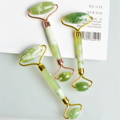 KENID Face Roller Natural Jade Stone Lifting Massage Tool Slimming Remove Wrinkles Cellulite Skin Detox Relaxation Beauty Care 1Pcs (Color : Gold)