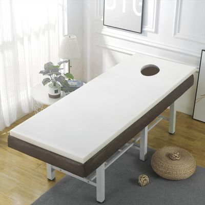 Foam Lash Bed Topper Without Removable Cover Professional Massage Table Mattress with Breath Hole Spa Bed Table Mattress Pad with Square Head Beauty Mattress Topper,White 2.5cm,70x185cm