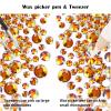 10400PCS Orange-yellow AB Resin Flat Back Rhinestones, Round Non-Hotfix Jelly Nail Gems Rhinestone with Tweezer and Picker Pencil for Crafts Tumblers Nail Art & DIY Decoration view 4