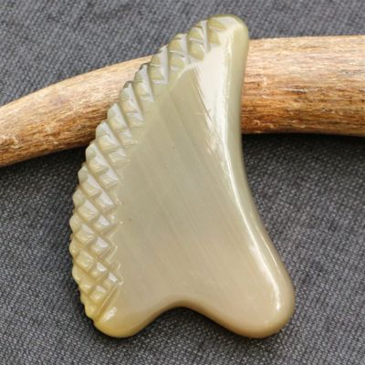 KENID Sawtooth Gua Sha Tool Natural Horn Gouache Scraper Face Beauty Scraping Lifting Skin Detox Relaxation Guasha Massage 1Pcs (Color : 8mm)