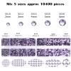 10400PCS Crystal Purple Resin Flat Back Rhinestones, Round Non-Hotfix Jelly Nail Gems Rhinestone with Tweezer and Picker Pencil for Crafts Tumblers Nail Art & DIY Decoration view 2