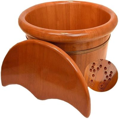 LOKOO Foot Tub Wooden Foot Basin Household Gift Foot Soaker Tub,Wooden Foot Soak Tub Wooden Foot Basin,Solid Wood Foot Tub, Pedicure Bowl Spa Massage Pedicure Barrels Household Foot Bath Barrel