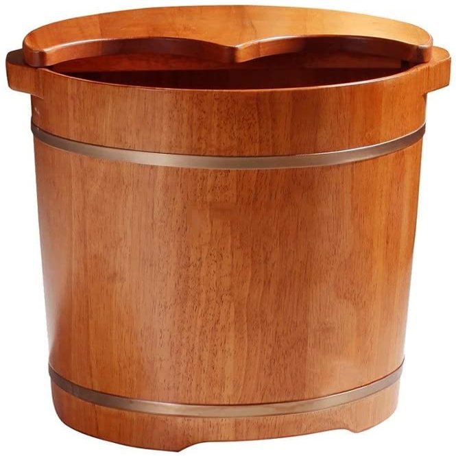 LOKOO Handmade Wooden Footbath Tubs, Foot Relaxing Barrel Foot Bath Spa Bowl for Feet Stress Relief