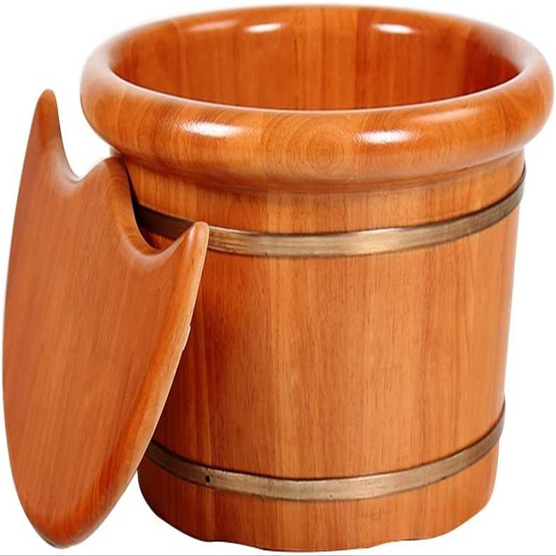 LOKOO Relax Pedicure Foot Bath,Foot Massage Spa for Home,Sauna Wooden Bucket,Foot and Leg Spa for Adults Foot Spa Household Wash Ba