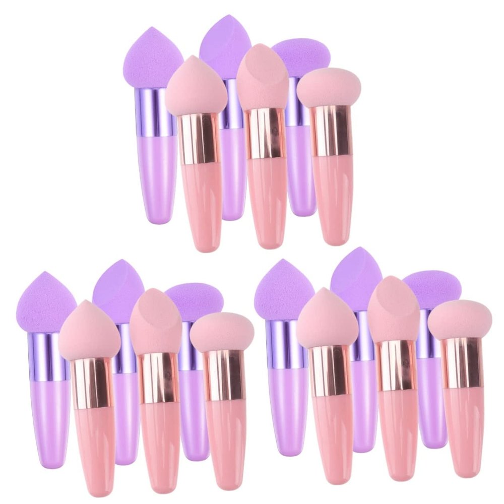 Beavorty 18pcs Makeup Sponge and Wet Cosmetic Applicators for Foundation Blending Ergonomic Design for Easy Application Includes Mushroom-shaped Sponges