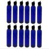 Natural Farms 4 oz Blue Cosmo BPA FREE Bottles - 12 Pack Empty Refillable Containers - Essential Oils Cleaning Products - Aromatherapy | Black Spout Cap - Made in the USA view 1